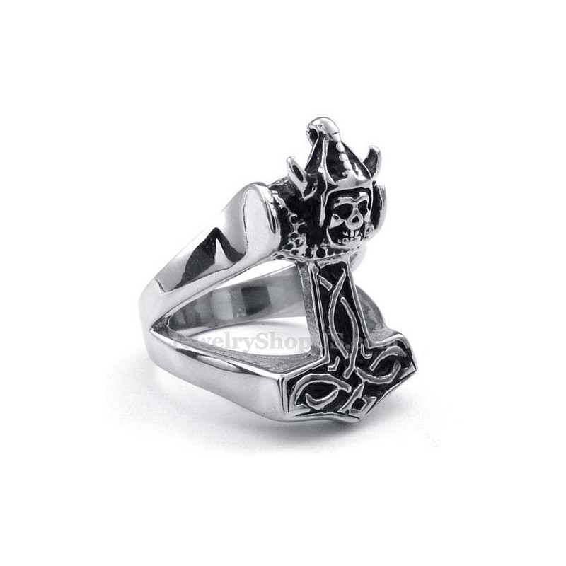 Anello In Titanio Con Martello Di Thor Anello In Titanio Con Martello Di Thor