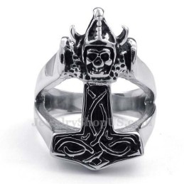 Anello In Titanio Con Martello Di Thor
