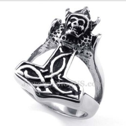 Anello In Titanio Con Martello Di Thor