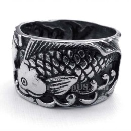Anello In Titanio A Forma Di Pesce