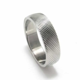 Anello In Titanio Con Grana Incrociata Da 6 Mm