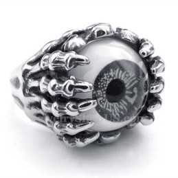 Anello In Titanio Con Occhio Nero
