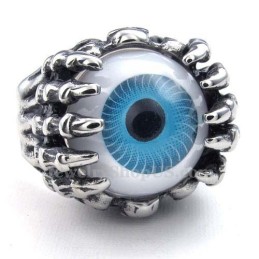 Anello In Titanio Con Occhio Blu