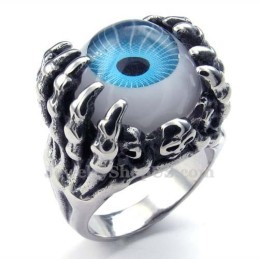 Anello In Titanio Con Occhio Blu