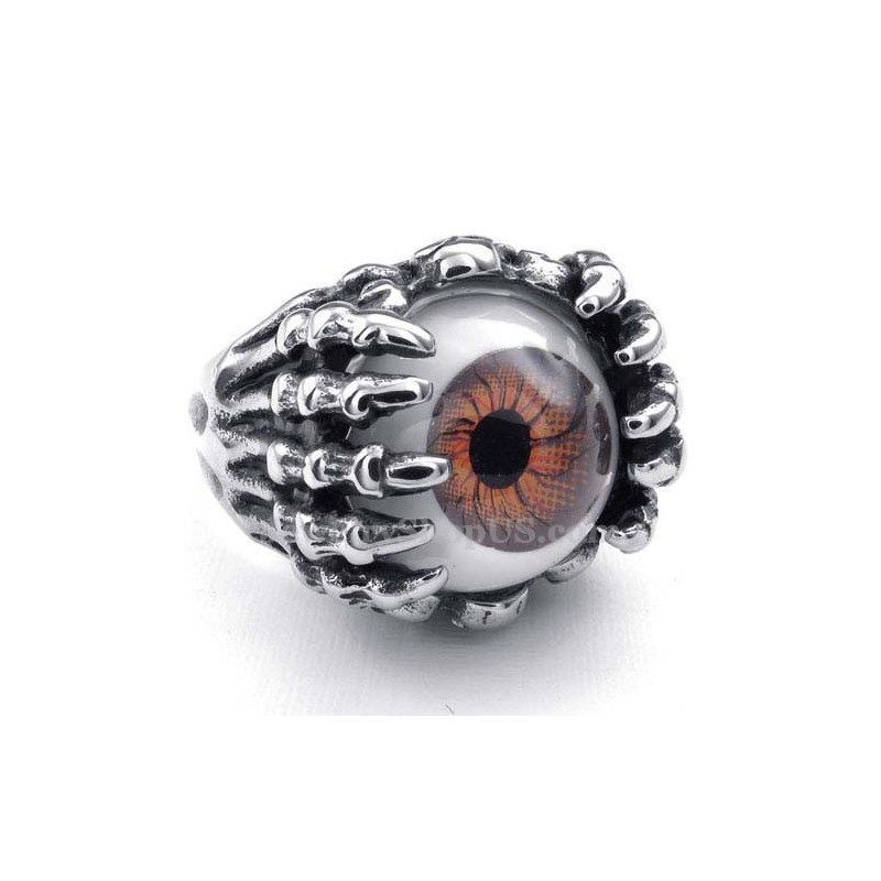 Anello In Titanio Con Occhio Marrone Anello In Titanio Con Occhio Marrone