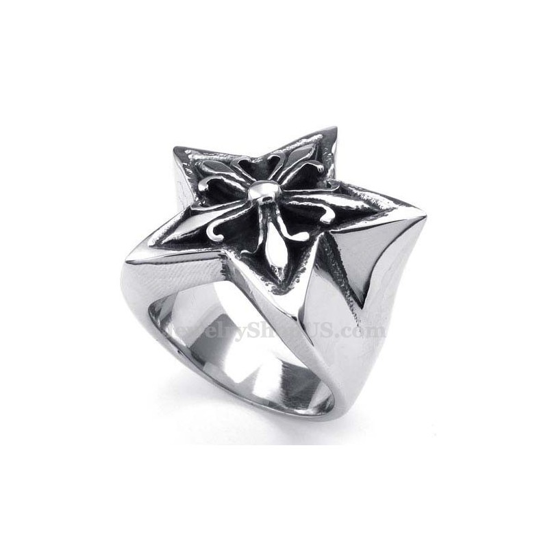 Anello In Titanio A Stella A Cinque Punte Anello In Titanio A Stella A Cinque Punte
