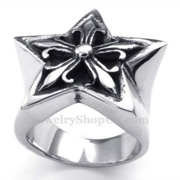 Anello In Titanio A Stella A Cinque Punte