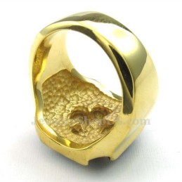 Anello Con Croce In Titanio Dorato