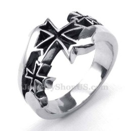 Anello Con Croce In Titanio