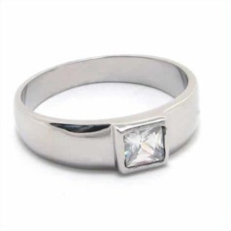 Anello A Fascia In Titanio Intarsiato Con Diamanti Da 6 Mm