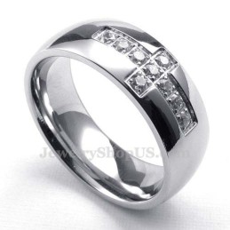 Anello Con Croce In Titanio