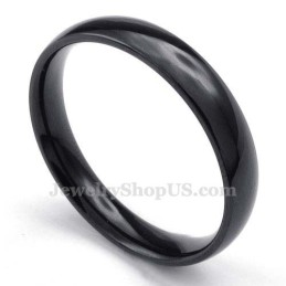Anello Liscio In Titanio Nero Da 4 Mm