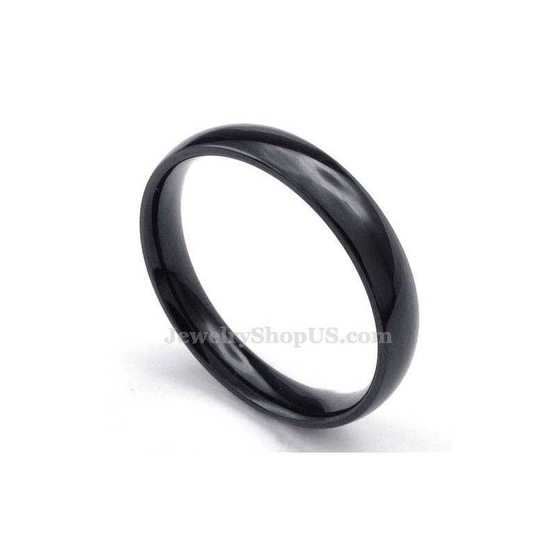 Anello Liscio In Titanio Nero Da 4 Mm Anello Liscio In Titanio Nero Da 4 Mm