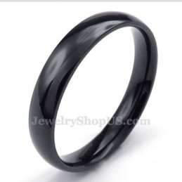 Anello Liscio In Titanio Nero Da 4 Mm