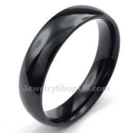 Anello Liscio In Titanio Nero Da 5 Mm