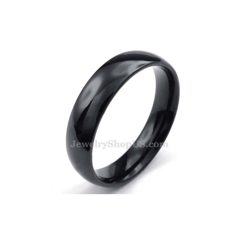 Anello Liscio In Titanio Nero Da 5 Mm Anello Liscio In Titanio Nero Da 5 Mm