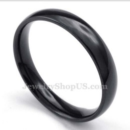 Anello Liscio In Titanio Nero Da 5 Mm