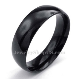 Anello Liscio In Titanio Nero Da 6 Mm