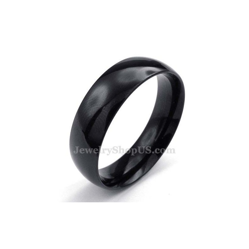 Anello Liscio In Titanio Nero Da 6 Mm Anello Liscio In Titanio Nero Da 6 Mm