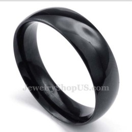 Anello Liscio In Titanio Nero Da 6 Mm