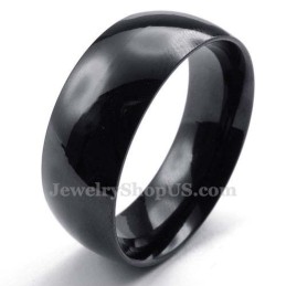 Anello Liscio In Titanio Nero Da 8 Mm