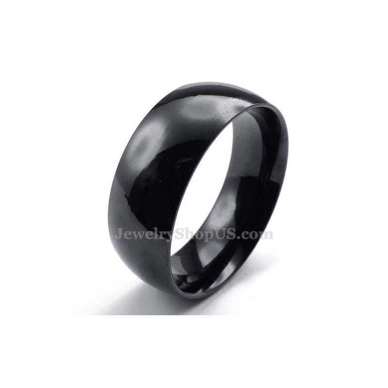 Anello Liscio In Titanio Nero Da 8 Mm Anello Liscio In Titanio Nero Da 8 Mm
