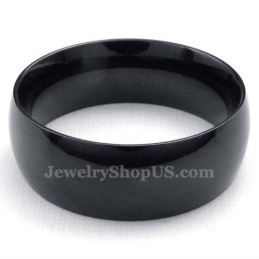 Anello Liscio In Titanio Nero Da 8 Mm