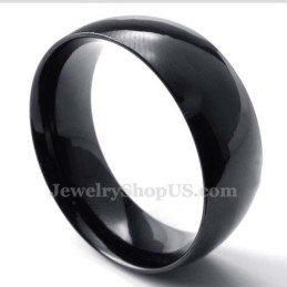 Anello Liscio In Titanio Nero Da 8 Mm