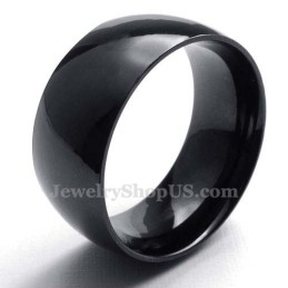 Anello Liscio In Titanio Nero Da 10 Mm