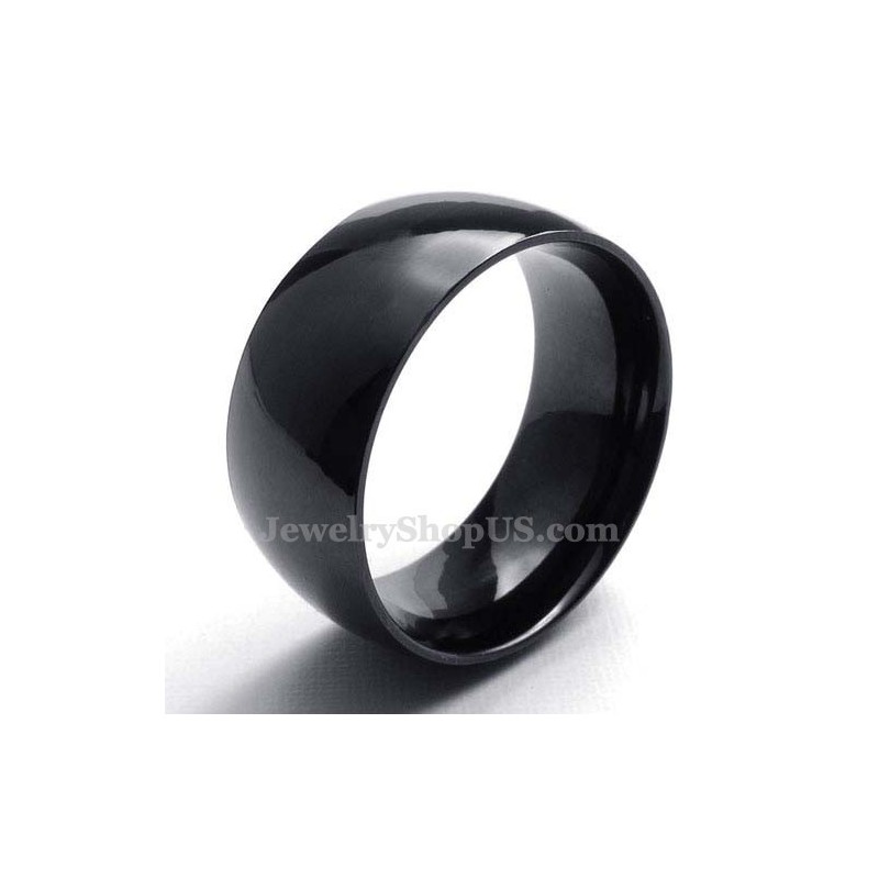 Anello Liscio In Titanio Nero Da 10 Mm Anello Liscio In Titanio Nero Da 10 Mm