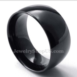 Anello Liscio In Titanio Nero Da 10 Mm