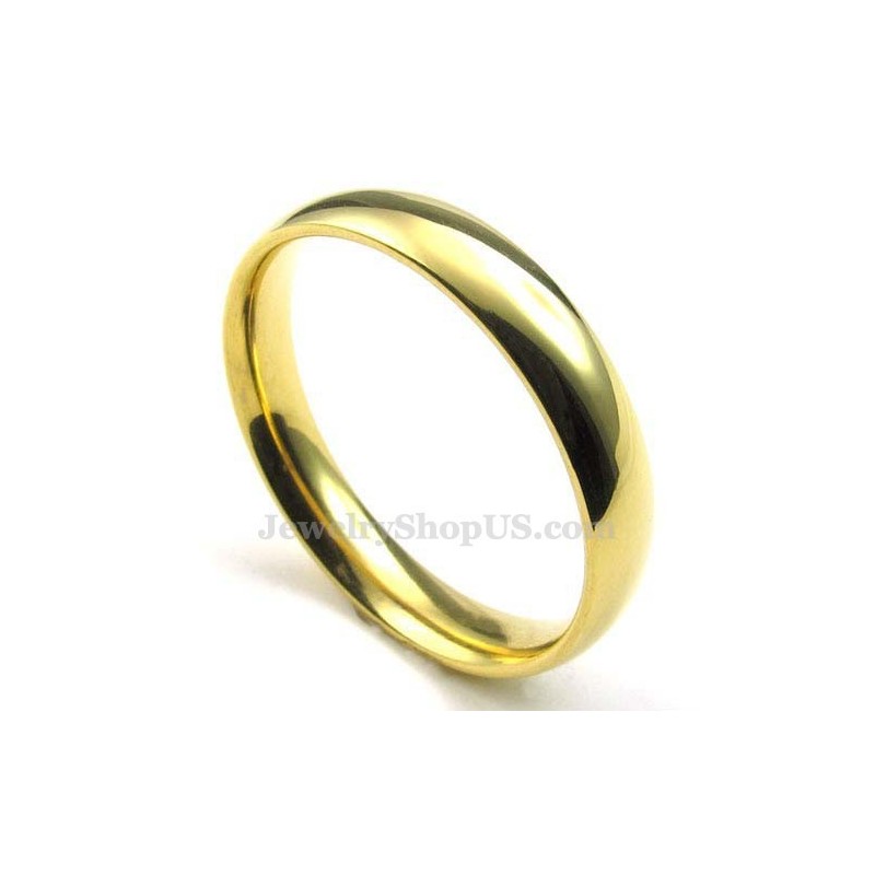 Anello Rotondo In Titanio Dorato Da 4 Mm Anello Rotondo In Titanio Dorato Da 4 Mm