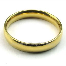 Anello Rotondo In Titanio Dorato Da 4 Mm