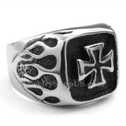 Anello Con Croce In Titanio