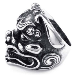 Anello Testa Di Leone In Titanio