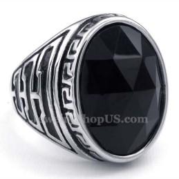 Anello Da Uomo In Titanio Con Zircone Nero