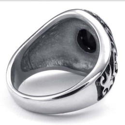 Anello Da Uomo In Titanio Con Zircone Nero