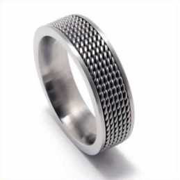 Anello Da Uomo In Titanio Da 8 Mm Con Maglia