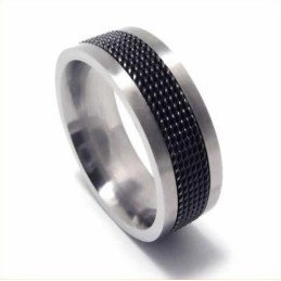 Anello Da Uomo In Titanio Nero Da 7 Mm