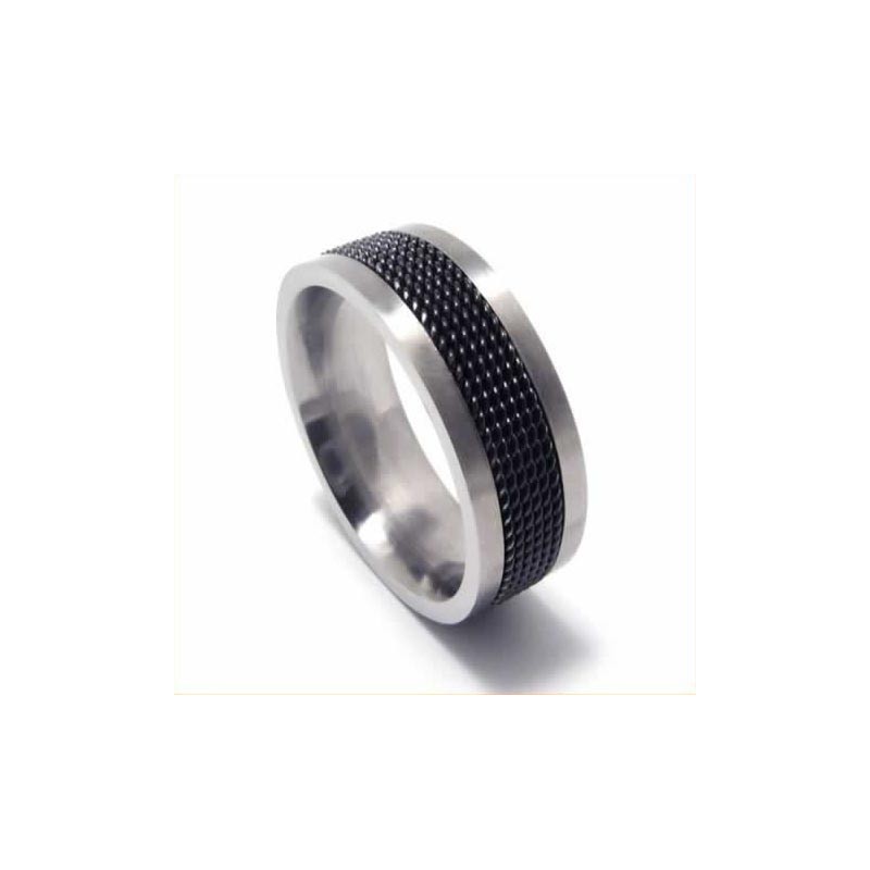 Anello Da Uomo In Titanio Nero Da 7 Mm Anello Da Uomo In Titanio Nero Da 7 Mm
