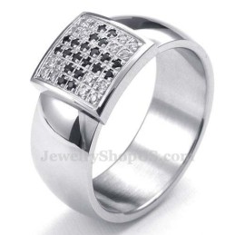 Anello In Titanio Con Zircone Bianco