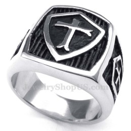 Anello Con Croce In Titanio