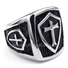 Anello Con Croce In Titanio