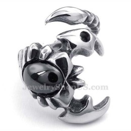 Anello Scorpione In Titanio Con Zircone Nero
