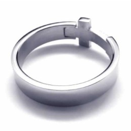 Anello Unisex In Titanio Con Croce E Diamanti Da 8 Mm