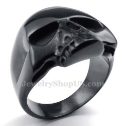 Anello Teschio In Titanio Nero