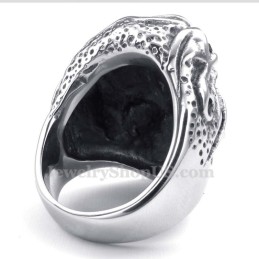 Anello Teschio In Titanio Con Zircone Blu