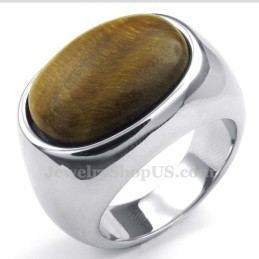 Anello Da Uomo In Titanio Con Pietra Ornamentale
