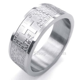 Anello In Titanio Con Teschio E Scrittura Inglese