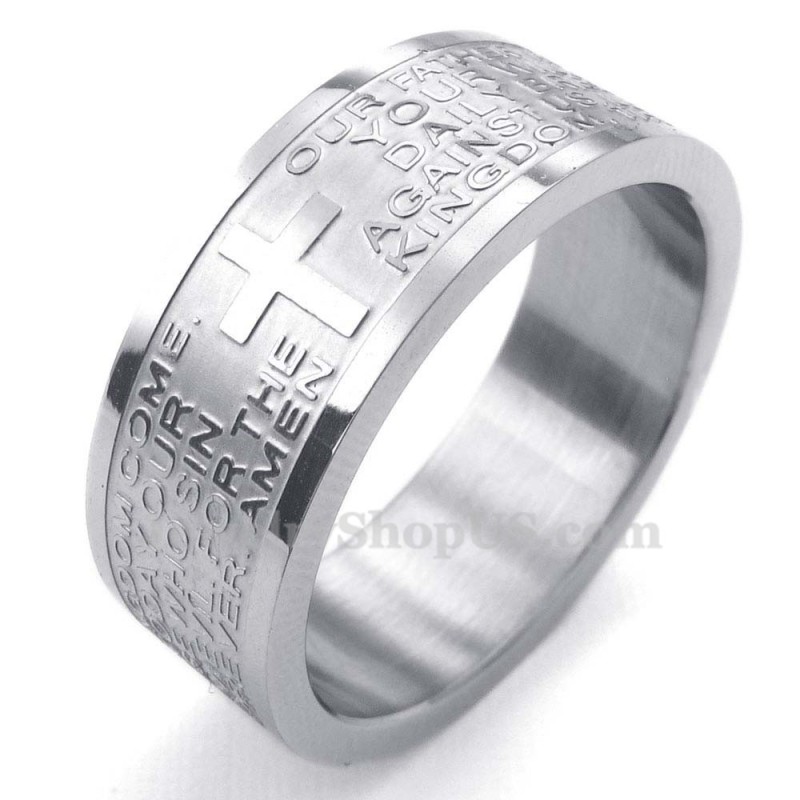 Anello In Titanio Con Teschio E Scrittura Inglese Anello In Titanio Con Teschio E Scrittura Inglese
